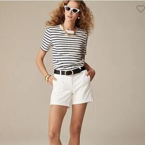 NWT J. Crew 5 Inch Stretch White Chino Shorts 0